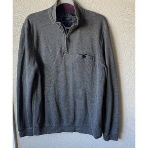 Ted Baker Valerio 1/4 Zip Pullover Shirt Knit Top Size 4 Large Gray Classic